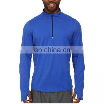 men thumbhole jersey sports half zip sweatshirts