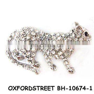 fashion jewelry animal &alloy rhinestone in leopard style brooch BH-10674-1