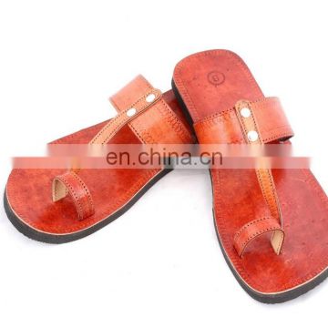 RH10 MEN LEATHER MOROCCAN STYLE HANDMADE SANDAL SLIPPER INDIAN TOE STRAP