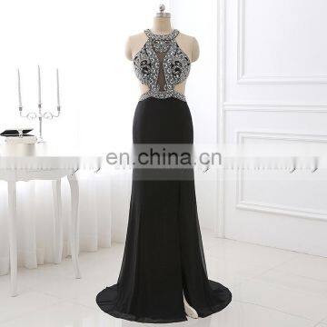 New Arrival Heavy Beaded Mermaid Black Evening Dresses LX322