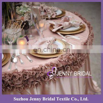 TC005C1 blush chiffon ruffled table cloth wedding cake table japanese table cloth