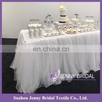 TS091 white bridal table skirting tutu table skirt spa massage table skirts