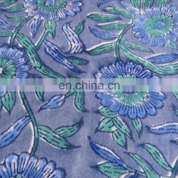 Vhb 06 Beautiful Leaf Pattern Blue Cotton Indigo Dabu Hand Block Cotton Fabric Manufacturer From Jaipur photo-2