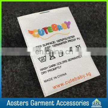 custom clothing cotton care printed label