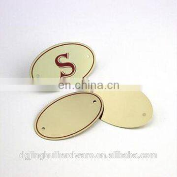 Golden custom logo Metal furniture labels