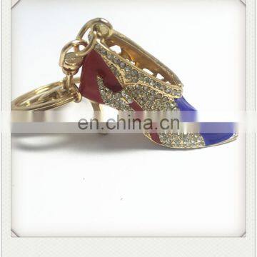 Promotional metal rhinestone shoe keychain