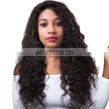 Peruvian hair lace wig curly wave remy hair preplucked full lace wig