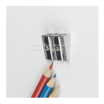 Two Hole Zinc Alloy Crayon and Pencil Sharpener, Silver