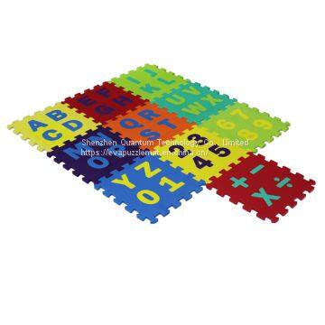 QT MAT Non-toxic Odorless 12in x 12in EVA Alphabets & Numbers Jigsaw Puzzle Mat