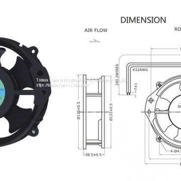 Taiwan Sanju SJ1538HA2-AC Axial Flow Fan photo-2
