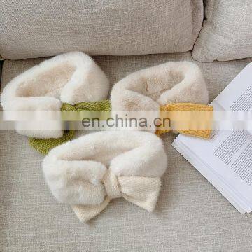 6505/ High Quality Warm Kid Winter Scarf Super Soft Faux Rabbit Wool Fashion Scarf for Boys and Girls photo-4