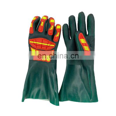 Chemical Resistance Anti Impact PVC Coated Gloves For Oil Drilling