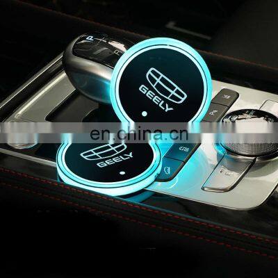 Led Water Coaster Water Glass Atmosphere Light Sticker for Geely Atlas Coolray mk Cross Emgrand GS GL Styling Accessories photo-5