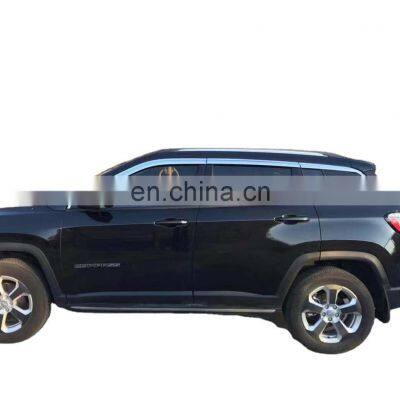 Chrome door visor side window deflector shade sun rain shield silver strips guard for Jeep Compass 2017-2019