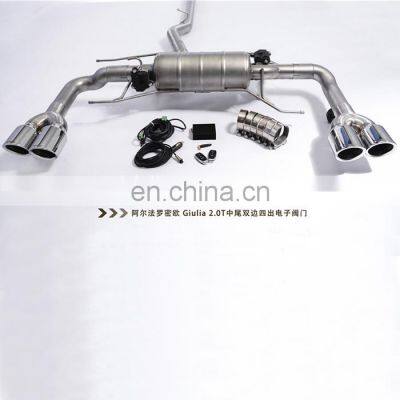 Car Exhaust for Alfa Romeo Giulia Stainless Steel Pipes Catback With Quad Double Tip photo-5
