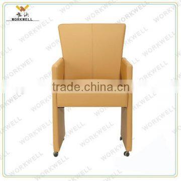 WorkWell good pu high quality dining chair, armchair with wheels