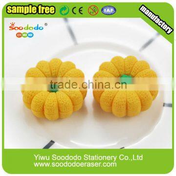 yiwu 3d eraser vegetable pumpkin shape cheap eraser factory