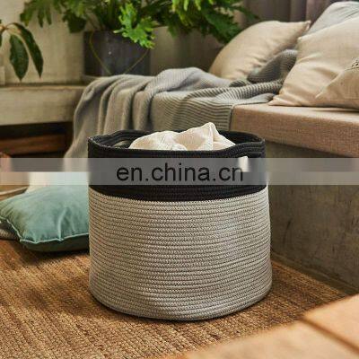 Cost Effective Cotton Rope Wholesale Portable Storage Woven Foldable Laundry Basket