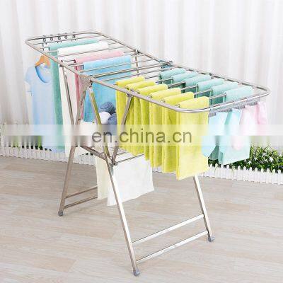 Standing X-shape Drying Rack Clothes Bathroom Stainless Steel Clothes Hanging Drying Rack photo-2