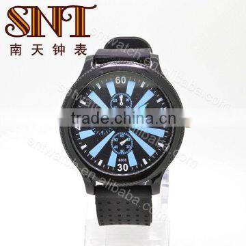 SNT-SI057 diameter 50mm 3atm water resistant men's silicon bracelet watch, black color watch, bracelet 22mm