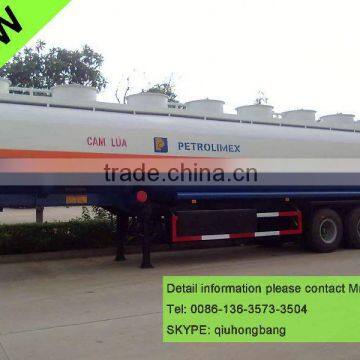 China carbon steel 40cbm tri-axle fuel tanker truck trailer 0086-13635733504