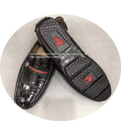 Thailand Crocodile Leather Shoes Men's Genuine Leather Breathable Beanie Shoes Authentic Business Casual Low-Top Shoes Lazy British Tide photo-2