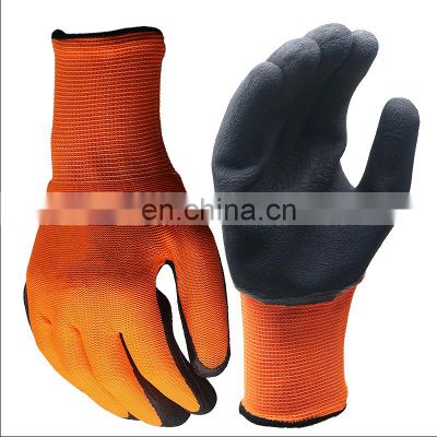 General Purpose 13Gauge Polyester Shell Palm Coated Latex Work Gloves Breathable Latex Foam Gloves