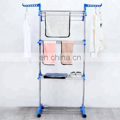 Foldable Stainless Steel Coats Towels Shirts Garment Drying Rack Clothes Folding Foldable Cloth Drying Rack photo-2