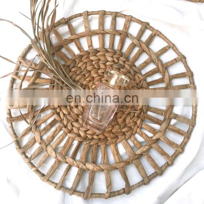 Vintage Water Hyacinth Placemat Wall Decor Natural Home Decor, Boho Hanging Wall Decoration wholesale