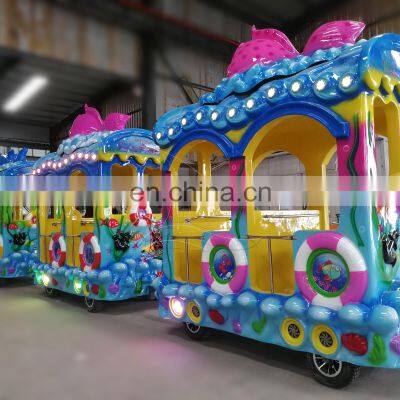 Theme Park Childrens Train Electric 16/20 Passenger Train Mini Ocean Teackless Train Ride photo-4