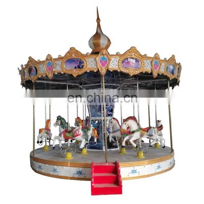 Electric Fiberglass Commercial Carousel Horses Merry Go Round For Sale