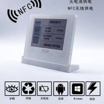 E-paper Display 4.2 Inch B/W/R 3 Colors NFC Batteryless E-ink Table Tag E-paper Electronic Meeting Board photo-2