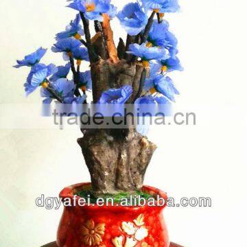 Indoor lighted LED artificial orchid bonsai tree