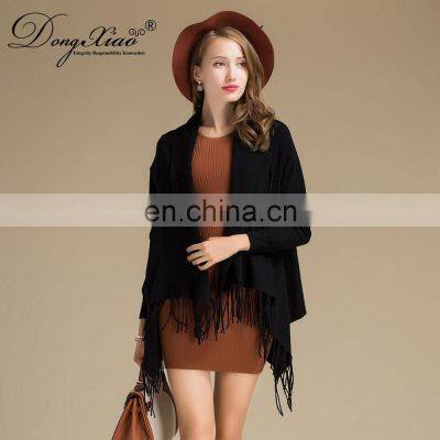 Ladies Poncho Shawl Wool Cashmere Blend Nepal Poncho Sweater With Tassel