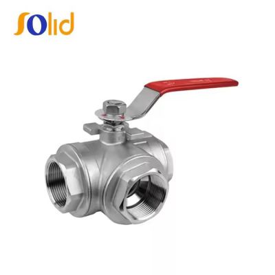 Handle Lever cAST Steel WCB 3 Way Ball Valve L Type with Mounting Pad ISO5211