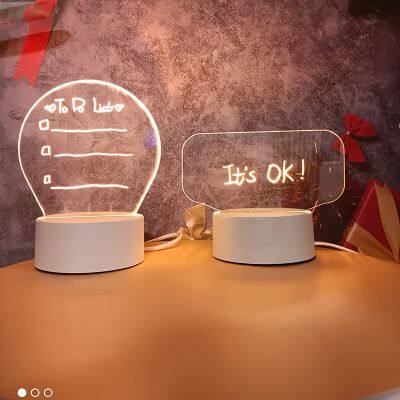 New Model Customized LED Acrylic Lamp Handwritten Base Glowing Message Board With Letters for Kid's Home Decor Night Light