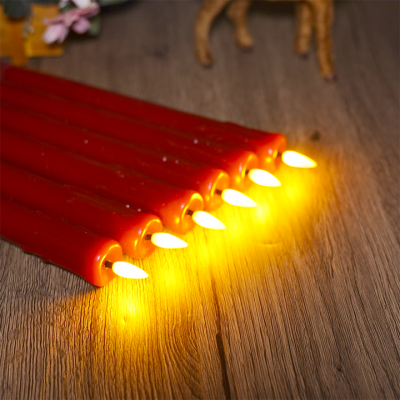 Wholesale Custom Design Table Dinner 8 Inch Battery Operated Flicker Led Taper Long Household Candles photo-3