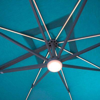 Scenic Restaurant With Light Courtyard Umbrella LED Roman Umbrella Garden Parasol Large Sun Umbrella photo-2