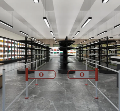 Factory Price Electronic Full Automatic Swing Barrier Metal Turnstile for Supermarket photo-4