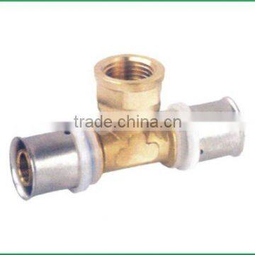 brass press fitting female tee for manifold pex-al-pex pipe