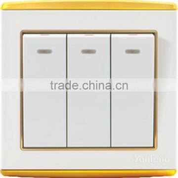 16A lighting switch, wall switch, switch and socket 3 gang 1 way switch