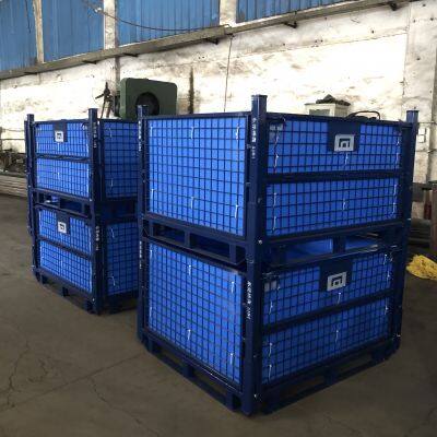 Customized Stackable Wire Mesh Storage Cage for Warehouse Pallet Rack Systems