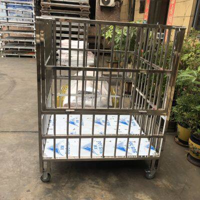 Adjustable Shelf Metal Container Trolley for Warehouse Efficiency