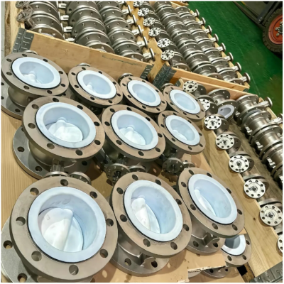 Válvula de mariposa revestida de Teflon, válvula resistente a la corrosión para servicios químicos