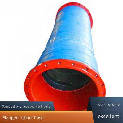 Langfeng Large-diameter Wear-resistant Rubber Hose, Flanged Steel Wire Skeleton Braided Rubber Hose, Agricultural Irrigation and Drainage Suction Pipe