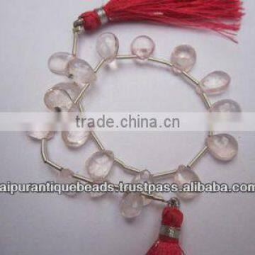 QUARTZ ALMOND BEADS GEMSTONE