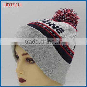 100% acrylic cheap pom-pom beanie hot sale