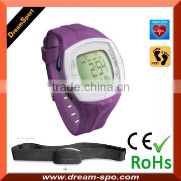 Wristband pedometer with calorie counter and step distance heart rate watch