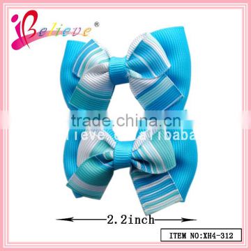 Factory wholesale cheap hair bows accessories,grosgrain bow hair clip,blue ribbon hair jewelry