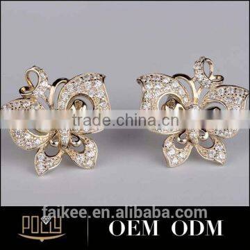 2015 Fashion design costume jewelry maple leaf earring